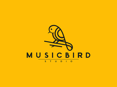 Music bird Logo | Minimal Bird Logo | Music Logo animal logo bird logo business logo creative logo line logo minimalist logo modern logo music bird logo music logo pet logo simple logo unique logo