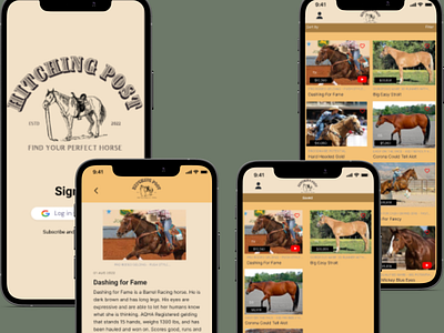 Horse buying app app design graphic design typography ui ux