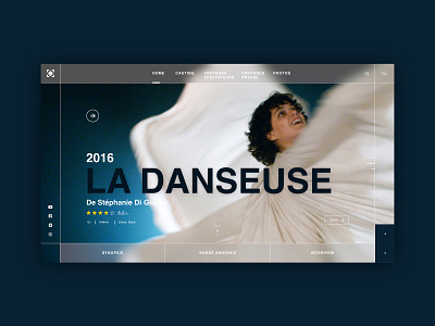 Cinema page app concept bleu blue camera dancer danseuse design interface design interface designer soko ui ux web website white