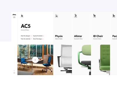 Vitra Task chairs | 2018 Navigation chairs design layout navigation office slider ui web website