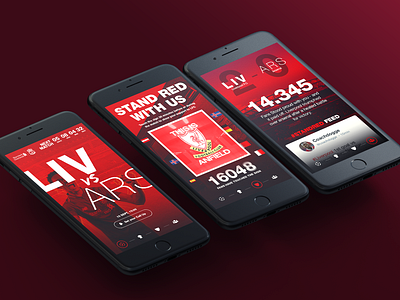Liverpool - Standred App design football app liverpool overlay soccer soccer app standred typography ui ux