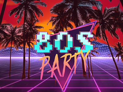 80s Party for Instagram branding design graphic design