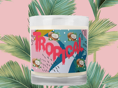 Tropical Candle Mockup graphic design photoshop typography