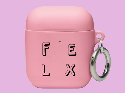 Flex Pink AirPods Case graphic design photoshop typography