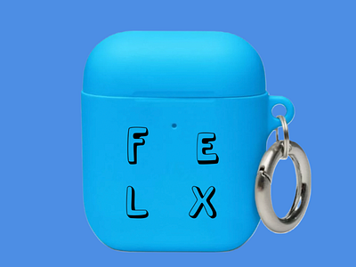 Flex Blue AirPods Case graphic design photoshop typography