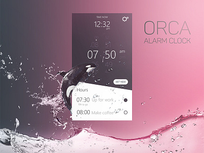 Orca Alarm Clock | App UI alarm clock app orca ui water
