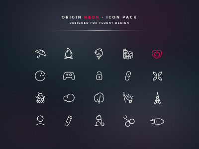 Origin Neon - Icon pack cute fluid design icon icon pack line neon simple small stroke tiny windows
