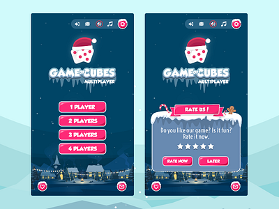 Game of Cubes UI Christmas Theme app ui board game game design game interface game ui mobile game puzzle ui