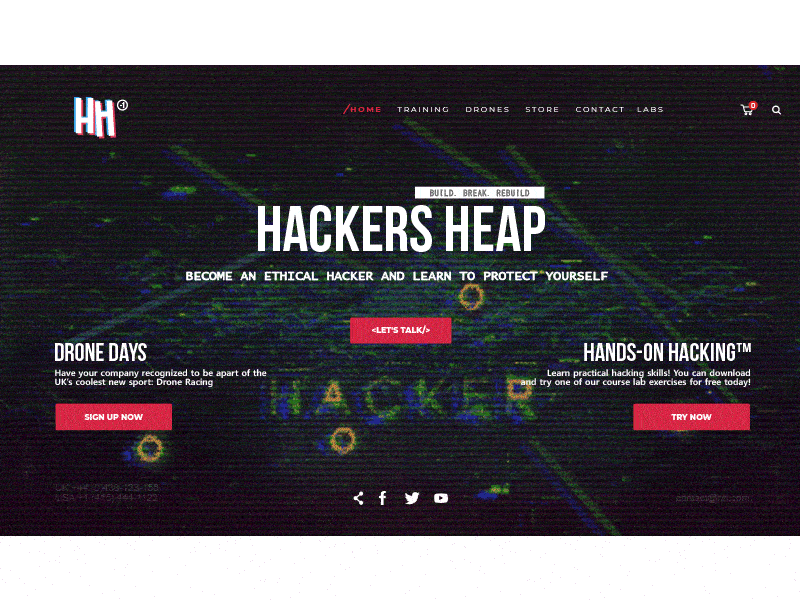 Hackers Heap Web Page landing page web design web page