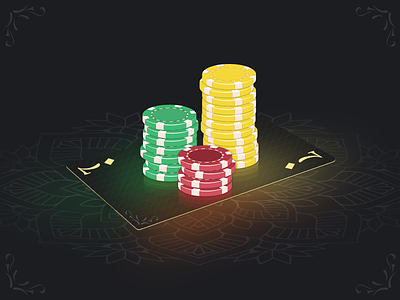 Poker chips card illustration