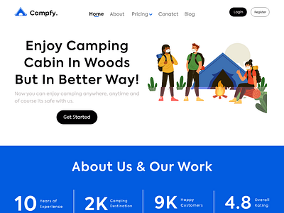 Campfy Website adobe xd app design app designs application ui design camp camp website figma mobile app mobile app design ui ux ui ui ux designer uiux web designer website design website design ui