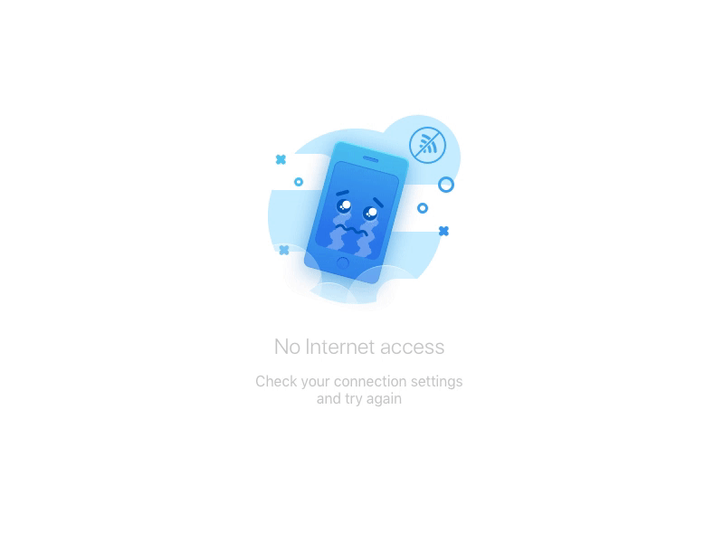 No internet animation cute icon illustration mobile no internet vector