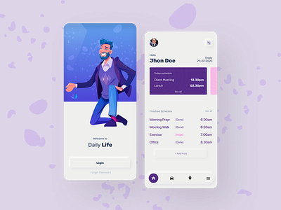 Daily Life Mobile App 2022 apple branding calander colourful ecommerce creative ecommerce app illustration ios material life minimal minimal mobile ui mockup presentation products trend redesign routine schedule time typography ui ui uidesigner uiux ux uxdesign xd