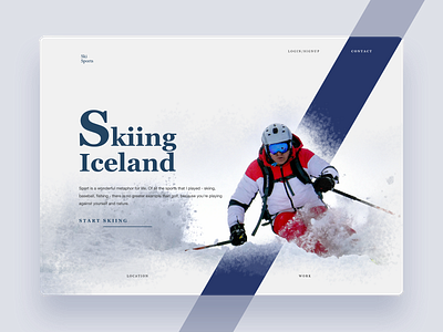 Ski Sports adventure color colour concept creative design minimal skiing sports typography ui ux web