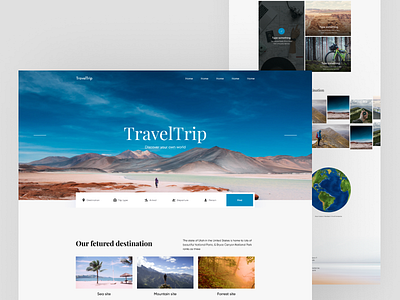 TravelTrip 2021 abstract booking colour creative dashboad design landing page minimal photography simple travel trip typography ui ux web web app webdesign website