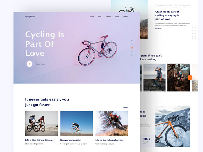 CyclingMania bicycle bike color colour concept creative cycle cycling design google minimal ride travel trip typography ui ux web