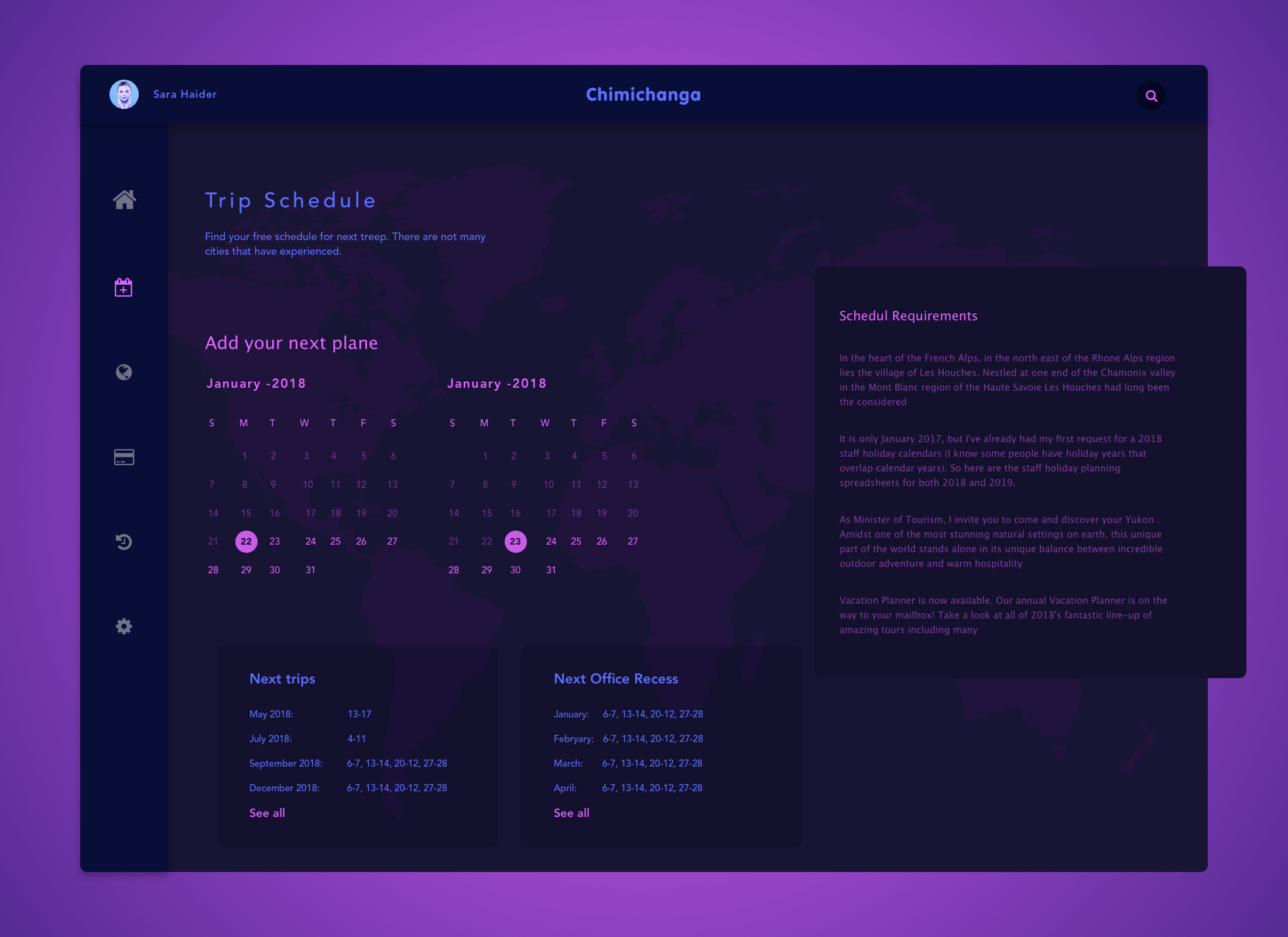 Dribbble trip_schedule.jpg by Aziz Mostoba