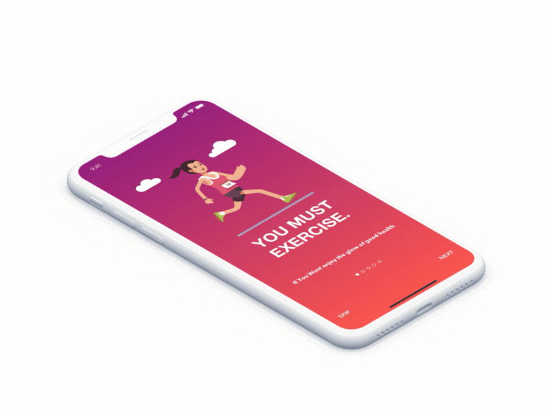 Health Conscious | Mobile App android app creative design fitness gif health illustration ios iphon mobile splash scree