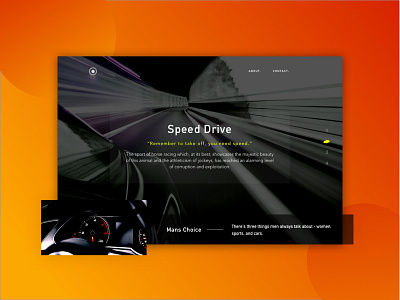 Speed Drive | Visual Experiment apple car colour dark google gradient minimal racing speed typography ui ux