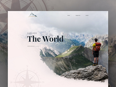 Explore Mountain colure creative design landing page mountain shape travel ui ux