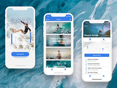 Surfing App UI 2018 app app animation apple color ios minimal sports surfing typhography ui ux
