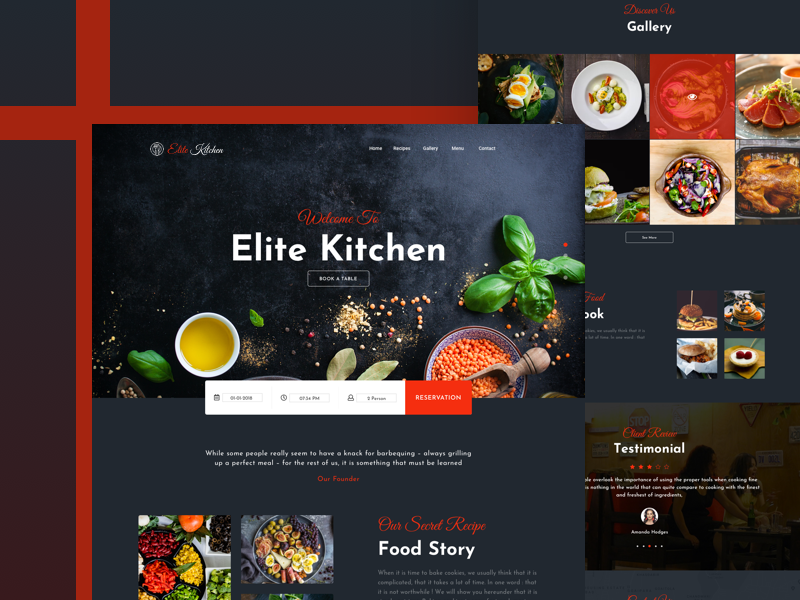 Меню ресторана UI дизайн. Веб дизайн закусочной. Restaurant website Design. Дизайны сайтов повара.