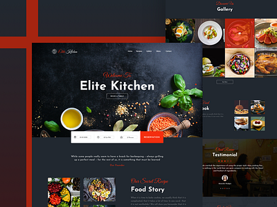 Elite Kitchen | Restaurant Web UI Design