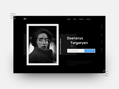 Daenerys Targaryen | Portfolio Landing Page branding color colour concept creative creative design design experiment google header header exploration illustration minimal portfolio template typography ui ux visual web