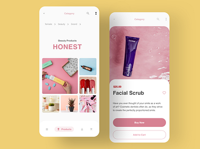 Ecommerce app (beauty) 2020 beauty beauty product cart colour delivery ecommerce gradient interface ios ios app iphone minimal mobile mockup trendy ui ui app design uidesign uiux