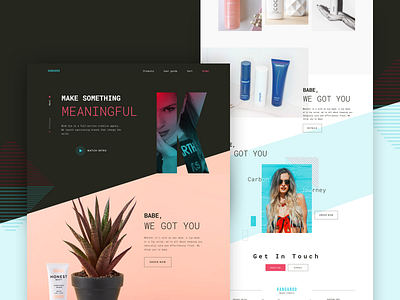 Kangaroo- Beauty Product Landing page agency landing page agency website branding business character color cosmetics beauty creative creative decorations fashion data visualisation design designer research design growth header flat gradient grid icon illustration logo logo minimal problemsolving research ui typography vector