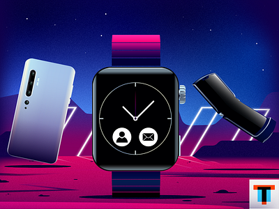 Motorola RAZR Xiaomi Apple Watch apple watch art design dribbble illustration phone shot watch