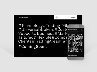 WorldTag Landing Hashtags balck and white black coming design diseño duotono landing landing page minimal simple soon typography