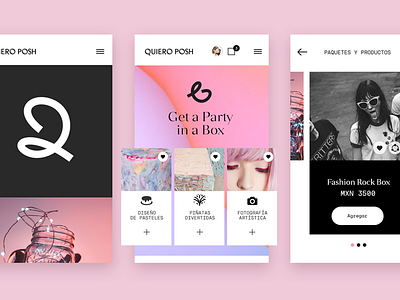 QuieroPosh UI artists button colors design digital ecommerce graphic ilustrators interaction interface party uxui