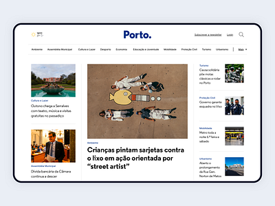 Porto.pt clean clean design clean ui design journalism minimalism minimalist minimalistic news newspaper ui design ux design web website