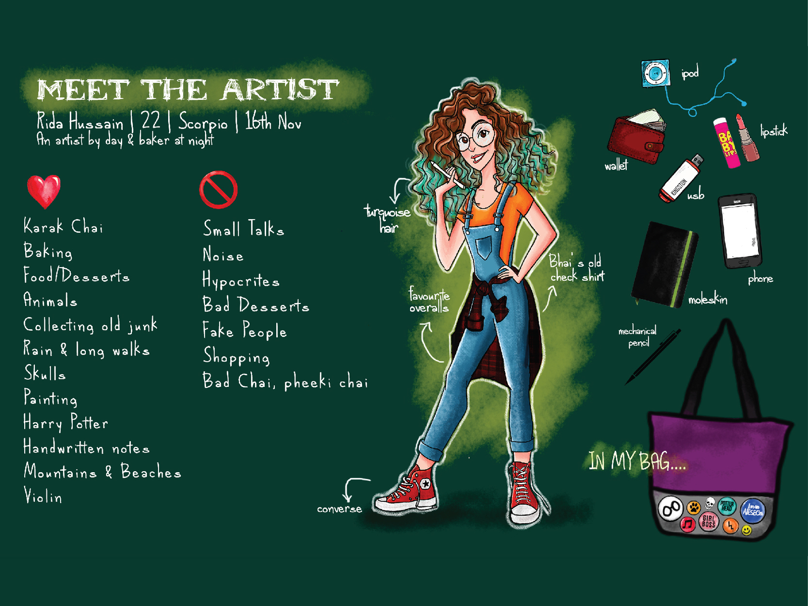 Meet The Artist! designed by Rida Hussain. 