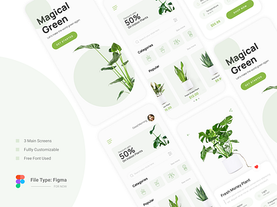 Plant Store Mobile App Design app branding design graphic design mobile app ui ux