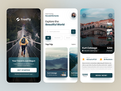 Travel-Booking Mobile App Design app branding graphic design mobile app travel app travel ui design ui ux