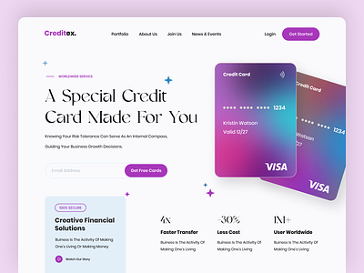 Credit Card Website Header Design