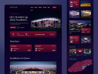 FIFA Qatar World Cup Stadiums Website app branding france futebol ui ux