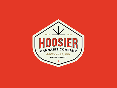 Hoosier Cannabis Company - Concept 2 badge branding cannabis cannabis logo cbd identity indiana leaf lines logo marijuana typography vintage weed
