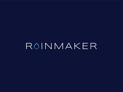 Rainmaker Logo bank bank logo banking branding gradient icon logo logodesign minimal modern rain rain drop type typography water wordmark