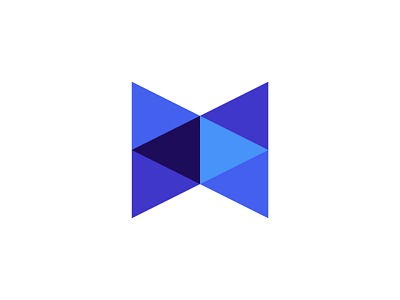 M Logomark blue box brand branding geometric gradient icon letter letter m logo m logo mark media modern simplicity symbol triangle triangles video videography