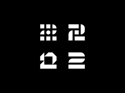 Number 2 Logo bold brand branding circles digital geometric geometry icon identity illustration logo mark media minimal number number 2 retro squares symbol two