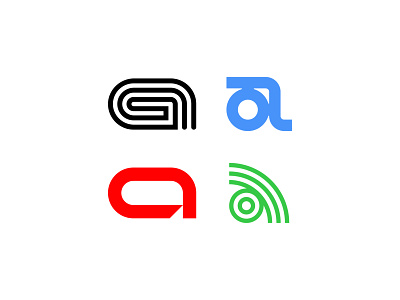Letter A Logo a brand branding circles digital geometric icon industrial letter a letters lines logo mark media retro shapes symbol thicklines type typography