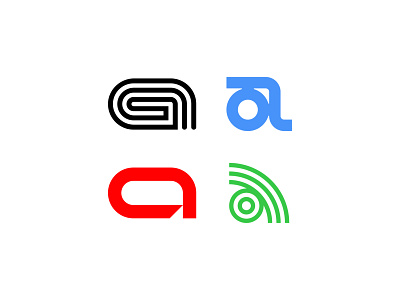 Letter A Logo a brand branding circles digital geometric icon industrial letter a letters lines logo mark media retro shapes symbol thicklines type typography