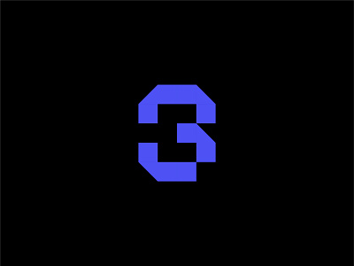 3 Logo 3 bold branding digital font futuristic geometric geometry icon industrial logo mark media minimal modern number numbers symbol type typography