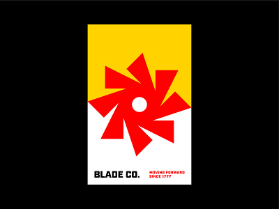 Blade Co. Poster Concept blade brand branding construction digital icon identity industrial layout logo mark media minimal poster retro rotation saw symbol type typography
