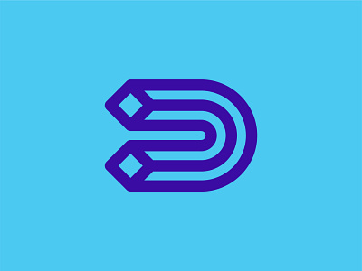 Letter D Logo brand branding cube d digital geometric geometry icon identity illustration letter lines logo mark media noodle squares symbol type typography