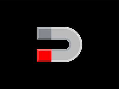 Letter D Logo 3d bold curve d digital icon industrial letter lines logo magnet mark media metal minimal science symbol toy type typography