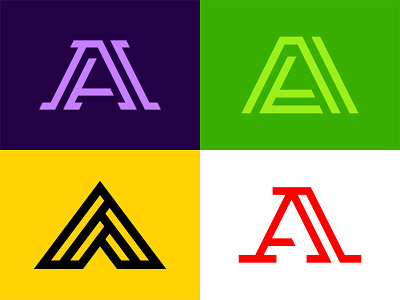Letter A Logos a bold brand branding digital geometric icon identity industrial letters lines logo mark media minimal serif simple symbol triangle